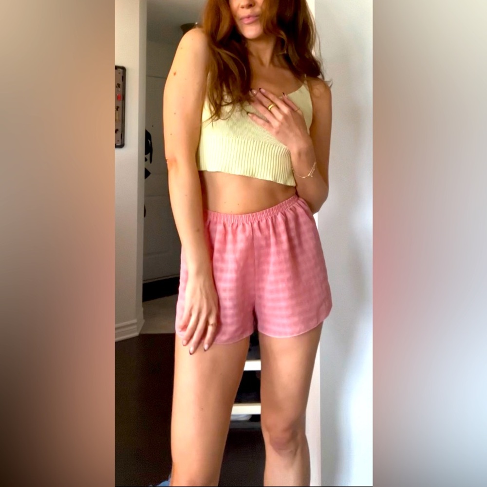 Delicates Pink Sheer Pajama Shorts